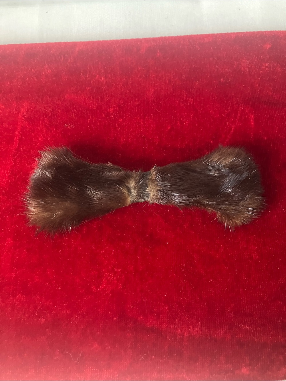 Vintage Mink Radiance Clip On Bow Tie. Approx 4”.  Excellent condition.